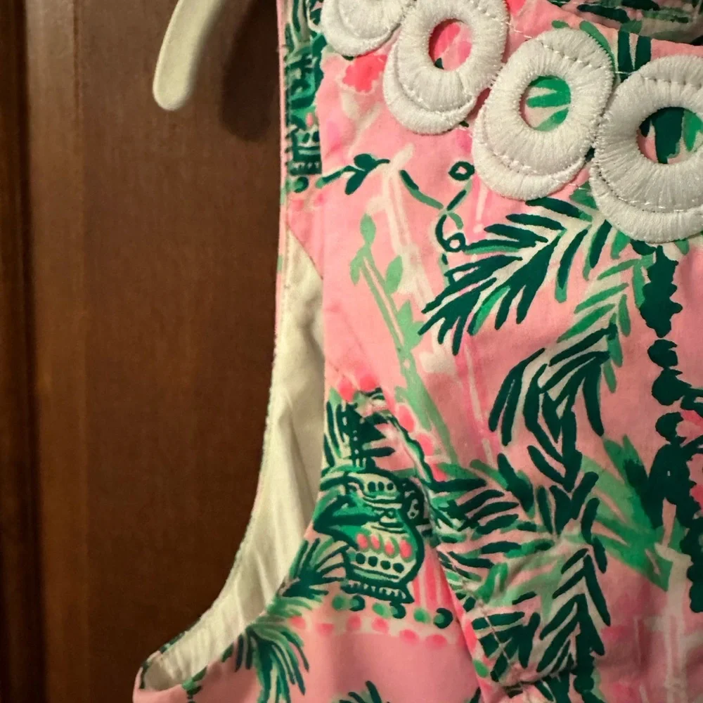 Lilly Pulitzer Pink and Green Tropical Mini Dress - Picture 2 of 4